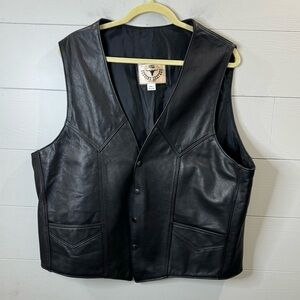Men's Black Leather Vest